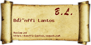 Bánffi Lantos névjegykártya